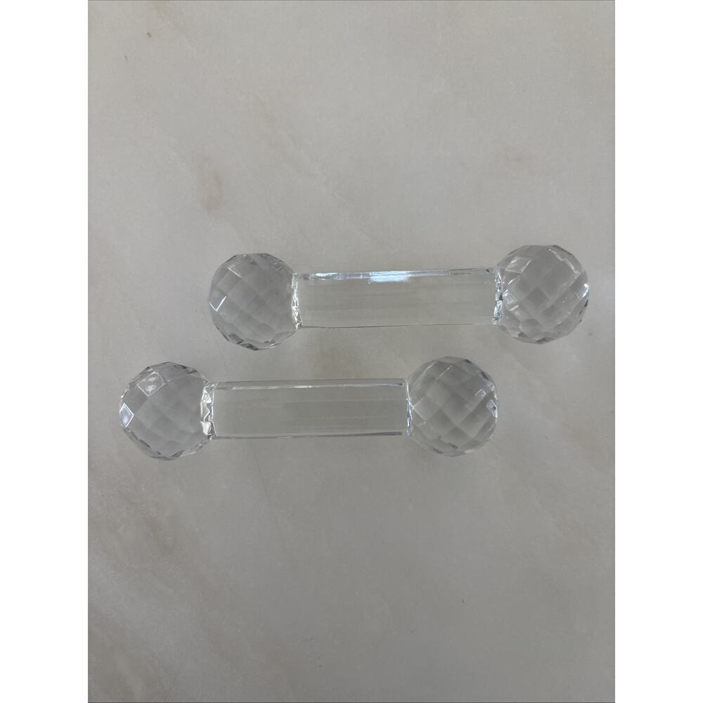 Art Deco Cutlery Rests Set Clear Hand Blown Glass 1930-1945